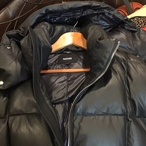 Mackage Midnight Black leather Puffer Jacket for Men